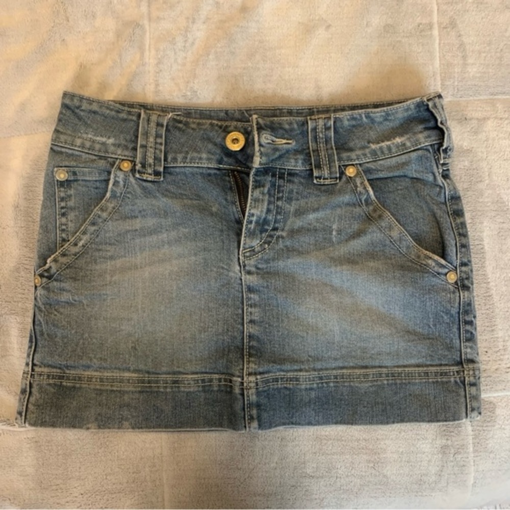 Light denim mini skirt​​​